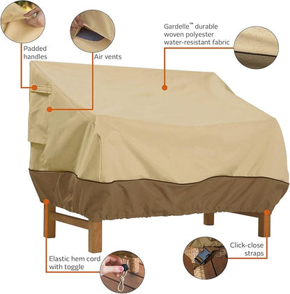 Classic Accessories Veranda Water-Resistant 75 Inch Patio Bench Cover, Patio Furniture Covers