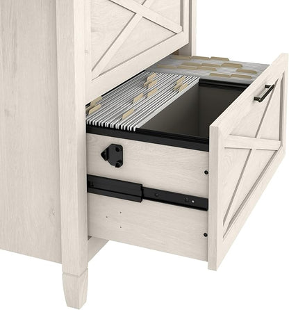 Bush Furniture Key West 2 Drawer Lateral File Cabinet in Linen White Oak, Document Storage for Home Office, Accent Chest with Drawers