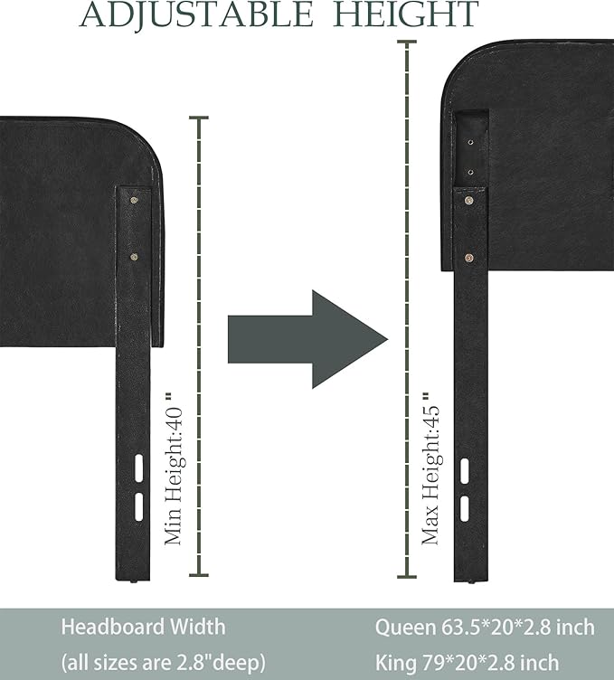 Tufted Upholstered Headboard Queen Size, Button Adjustable Height Queen Head Board Only, Sturdy and Durable Solid Wood with Nailhead Trim Headboards, Ideal for Bedroom, Dorm, Guest Room,Beige