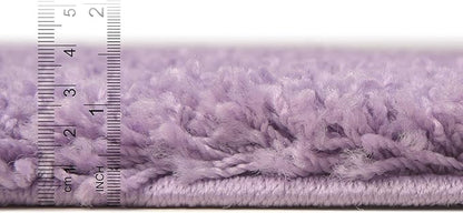 Unique Loom Solid Shag Collection Area Rug (3' 3" x 5' 3" Oval, Lilac)