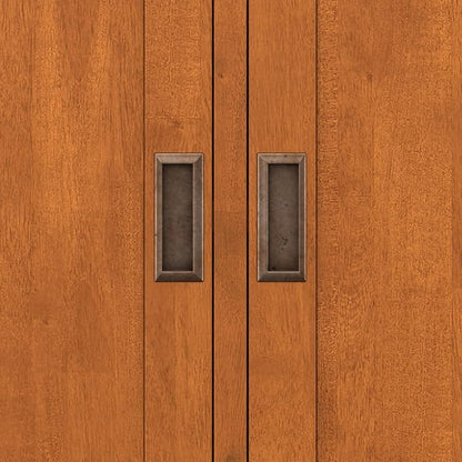 SIMPLIHOME Draper Solid Hardwood 36 inch Wide Mid Century Modern Entryway Storage Cabinet in Teak Brown for The Living Room, Entryway and Family Room