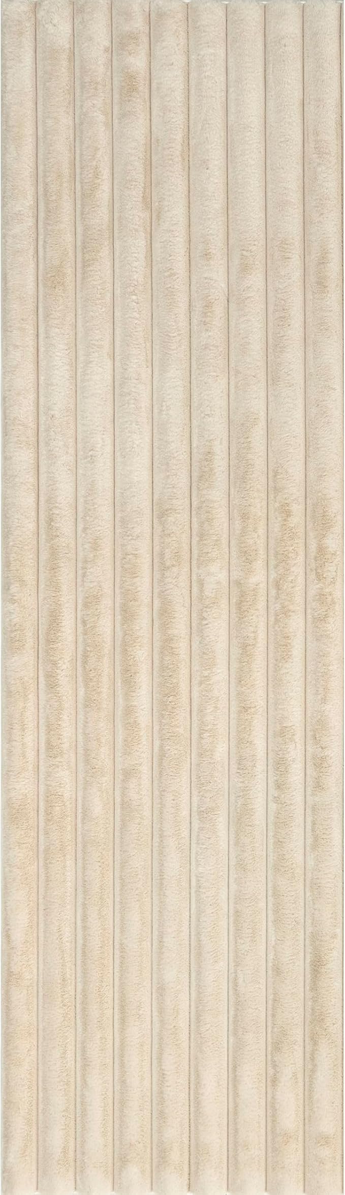 nuLOOM 2'6" x 6' Cozy Plush Area Rug, Machine Washable, Non-Slip, Soft Fluffy Shag Carpet for Living Room Bedroom Kids Room Nursery Home Decor, Kai Beige