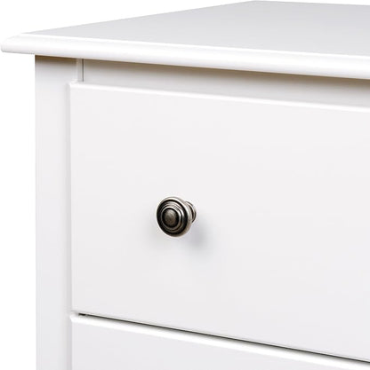 Prepac Sonoma Traditional Tall Nightstand Side Table with 3 Drawers, Functional Tall 3-Drawer Bedside Table 16" D x 23" W x 29" H, White, WDC-2403