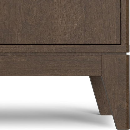 SIMPLIHOME Harper Solid Hardwood 40 inch Wide Mid Century Modern Entryway Storage Cabinet in Walnut Brown for The Living Room, Entryway and Family Room