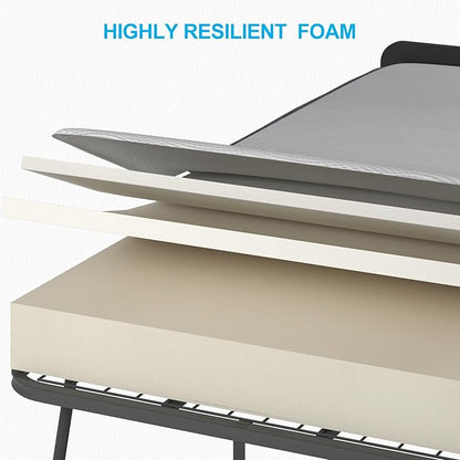Mjkone Folding Bed with 5 Inch Foam Mattress, Single Rollaway Beds for Guest, Space Saving Portable Bed with Storage Shelf, Lockable Wheels, Sturdy Metal Frame for Adults, 75 x 31 (Upgraded)
