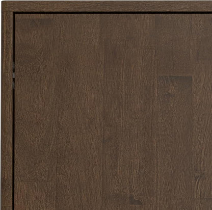 SIMPLIHOME Harper Buffet - 38 inch Wide Solid Hardwood 2-Door Sideboard Buffet in Walnut Brown, Mid-Century Modern Cabinet for Dining Room or Kitchen with Adjustable Shelves and Tapered Legs