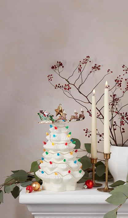 Lenox 894469 Treasured Traditions Tree with Flying Santa, Christmas & Holiday Decor