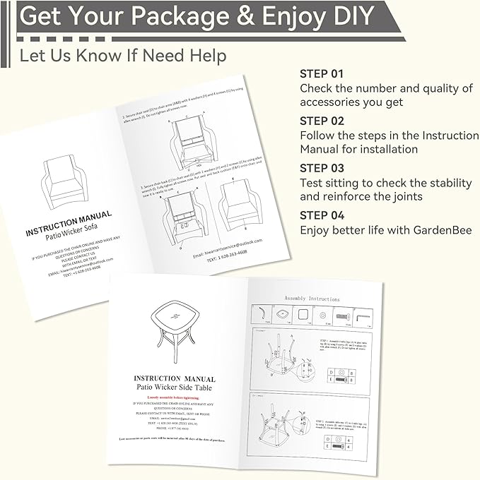 3 Pieces Outdoor Patio Chairs Set - Wicker Patio Conversation Sets with 1 Side Table, Olefin Fabric Cushions Suitable for Backyard Deck and Porch,Red