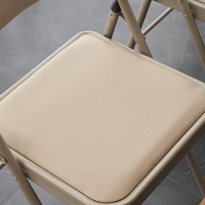 4 Pack Light Brown Folding Chairs with Padded Seats, Portable Foldable Chairs for Indoor and Outdoor, Commercial Seat with Metal Frame for Events Office Wedding Party, 330lbs Capacity