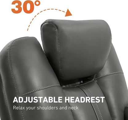 EONIX Triple Motor Lay Flat Power Lift Recliner Chair for Elderly with Adjustable Headrest, 400lbs Electirc Lift Chair for Living Room, Lumbar Pillow, Extended Footrest, Grey
