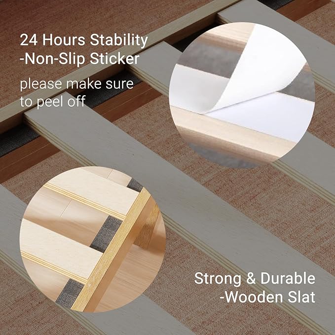 LIFEMENT Classic Wood Platform Bed Frame, Essential, Noise Free, Under Bed Storage, No Box Spring Needed, Easy Assembly (Natural, King (U.S. Standard))