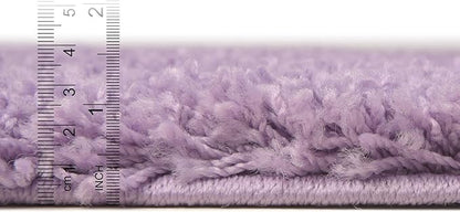 Unique Loom Solid Shag Collection Area Rug (2' x 6' 5" Runner, Lilac)