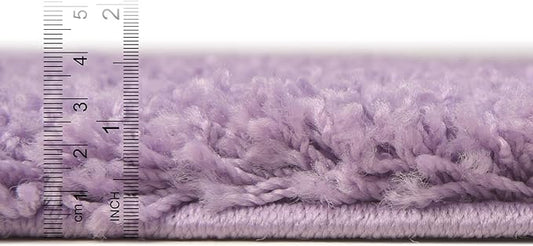 Unique Loom Solid Shag Collection Area Rug (8' x 11' Rectangle, Lilac)