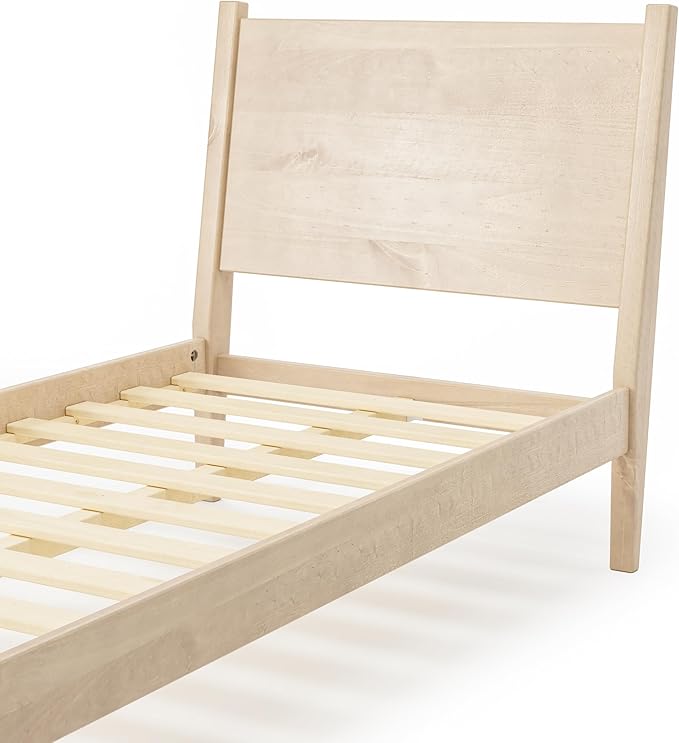 Camaflexi Mid-Century Panel Bed - Twin Size - Light Oak Finish