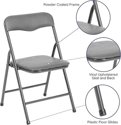 Flash Furniture Mindy Kids 5-Piece Folding Square Table and Chairs Set for Daycare and Classrooms, Children's Activity Table and Chairs Set, Gray