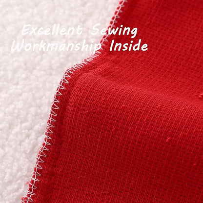 FUTEI Christmas Pack of 2 Red Decorative Throw Pillow Covers 18x18 Inch Soft Cozy Solid Boucle Textured Cushion Case,Modern Home Decor for Couch Bed Living Room