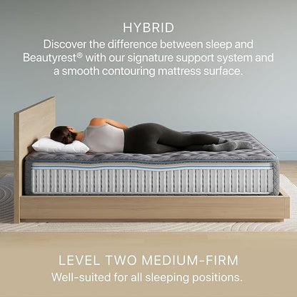 Beautyrest Days End Medium Firm 12" Hybrid Mattress - Queen - Cooling Tech, Supportive Durable Pocketed Coils, Pressure Relief, Motion Separation; 100 Night Sleep Trial and 10 Year Warranty