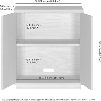 Henn&Hart Alston Accent Cabinet, 28" Wide, White