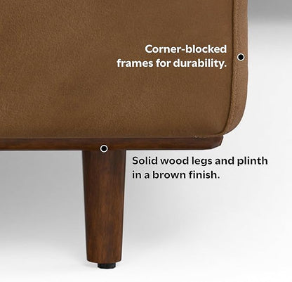 SIMPLIHOME Morrison Left Sectional Sofa in Full-Grain Genuine Leather, Caramel Brown, 102-inches Wide, L-Shaped Leather Couch with Left Chaise for The Living Room and Family Room