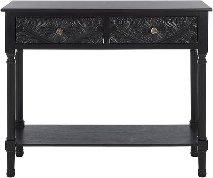 SAFAVIEH Home Collection Josie Black 2-Drawer Console Table for Living Room Foyer Bedroom Hallway Entryway Office