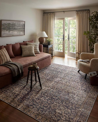 Loloi Amber Lewis Georgie Collection GER-05 Denim/Spice 3'-0" x 10'-0", .19" Pile Height, Runner Rug