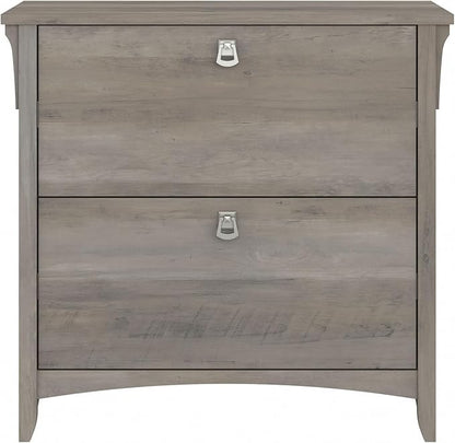 Bush Furniture Salinas 2 Drawer Lateral File Cabinet in Driftwood Gray, Home Office Storage Solution, Organizer with Drawers for Workspace, Filing Unit