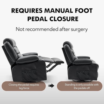 Oversized Recliner Chairs for Adults, 360° Swivel Rocking Recliner with Heat and Massage Lazy Boy Recliner,Recliner Chairs Single Sofa Seat with Cup Holders