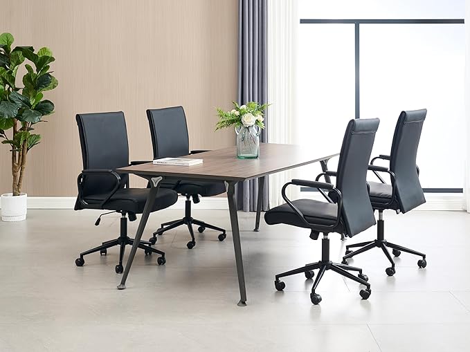 Okeysen Office Desk Chair, Ergonomic Leather Modern Conference Room Chairs, Executive Height Adjustable Swivel Rolling Chair for Home Office.