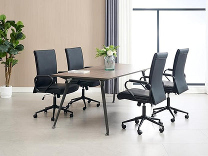 Okeysen Office Desk Chair, Ergonomic Leather Modern Conference Room Chairs, Executive Height Adjustable Swivel Rolling Chair for Home Office.