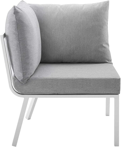 Modway Riverside Outdoor Furniture, 2-Piece Set, White Gray
