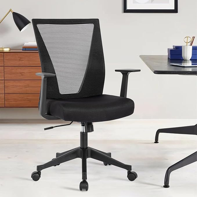 CLATINA Home Office Chair Ergonomic Desk Chair Mesh Computer Chairs with Armrests Executive Rolling Wheels Swivel Heavy Duty Chairs Office, Home, Black 4 Pack