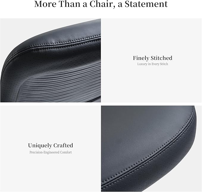 EUREKA ERGONOMIC Remi High Back Office Chair, PU Leather Office Chair with Wheels, Leather Desk Chair, Executive Office Chair Comfy for Home & Office, Black