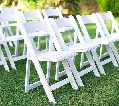 EventStable Titan PRO Resin Folding Chair - White Indoor Outdoor Lightweight Padded Folding Chair for Weddings Parties Events - 100 Pack