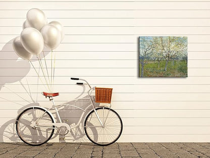 Wieco Art Large Canvas Prints Wall Art Orchard with Blossoming Apricot Trees Artwork of Van Gogh Famous Oil Paintings Reproduction Modern Classic Giclee Flowers Landscape Pictures for Home Decor
