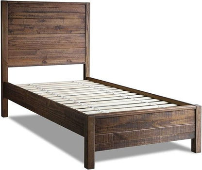 Grain Wood Furniture Montauk Solid Wood Bed, Twin Size, Rustic Walnut