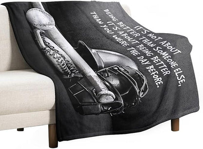 Baseball Throw Blanket for Kids & Adults - Soft, Warm & Cozy Fleece Blanket for Couch, Sofa & Bed - 60"x80"