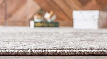 Unique Loom Trellis Frieze Collection Area Rug - Geometric (7' Round, Light Gray/ Ivory)