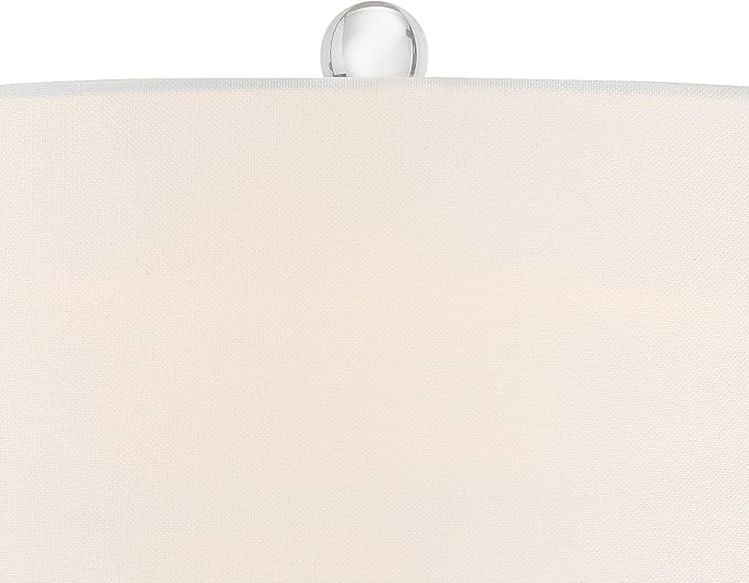 Possini Euro Design Taylor Modern Coastal Table Lamp with Square Riser 30.5" Tall Blue Art Glass White Fabric Shade for Living Room Bedroom House Bedside Nightstand Home Office (Color May Vary)