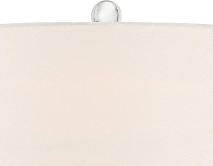 Possini Euro Design Taylor Modern Coastal Table Lamp with Square Riser 30.5" Tall Blue Art Glass White Fabric Shade for Living Room Bedroom House Bedside Nightstand Home Office (Color May Vary)