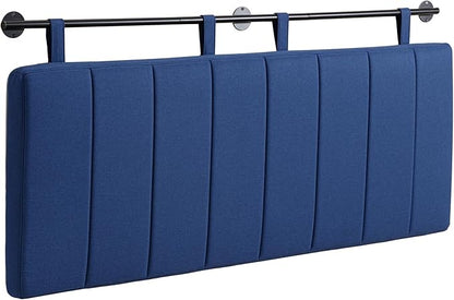 UEV Queen Headboard Only, Wall Mounted Hanging Upholstered Bed Head Board, Modern Vertical Channel Design of Fine Linen, Elegant Dark Blue Fluted Headboard for Bedroom (Dark Blue, Queen Size)