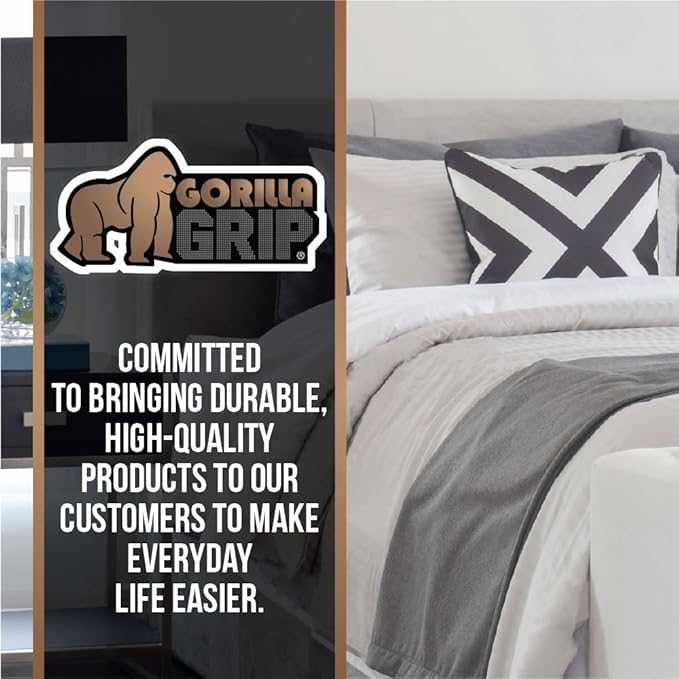 GORILLA GRIP Non Slip Mattress Gripper, Prevents Mattresses from Sliding and Holds Bed in Place, Pad Grips Beds, Sofa, Couch, Chair Cushions and Helps Keep Topper from Slipping, Easy Trim Pads