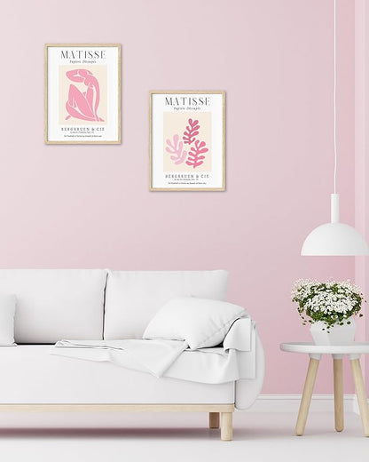 Matisse Wall Art Decor Set of 3,Abstract Matisse Wall Art Exhibition Posters,Unframed sage Pink wall art,Truly Quality Canvas Prints for 12x16in,Art Poster Decoration for Kitchen,
