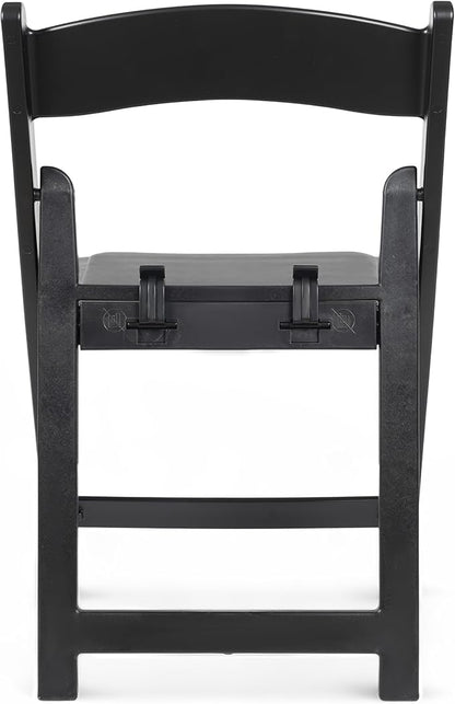 Flash Furniture Hercules Set of 2 Kids Black Resin Folding Chairs with Gray Vinyl Padded Seats