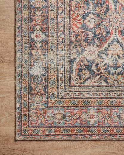 Loloi Amber Lewis Georgie Collection GER-01 Red/Navy 2'-6" x 12'-0", .19" Pile Height, Runner Rug