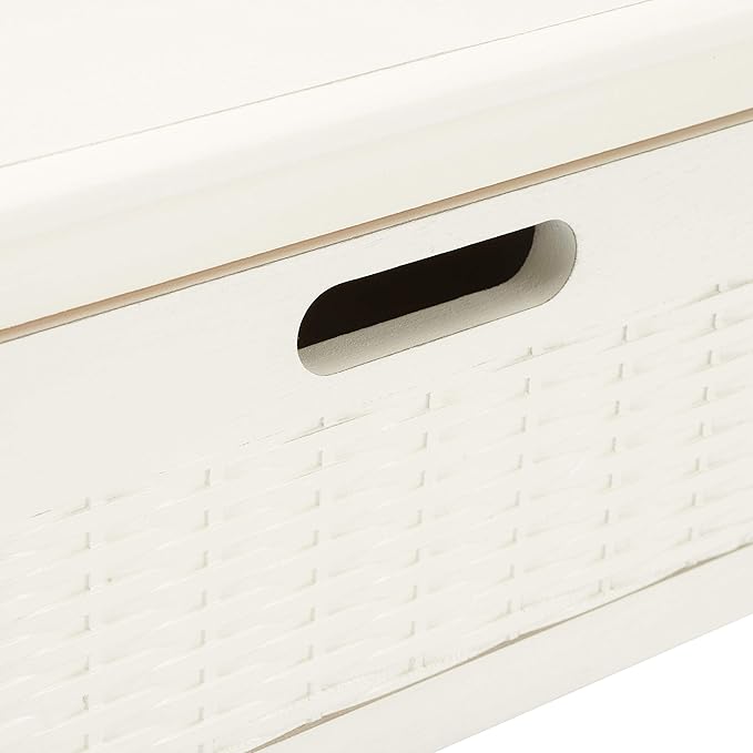 SAFAVIEH Home Collection Landers Distressed 3-Drawer Console Table CNS5711A, Distrssed White