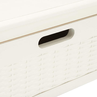 SAFAVIEH Home Collection Landers Distressed 3-Drawer Console Table CNS5711A, Distrssed White
