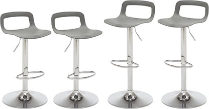 NOBPEINT NOB Contemporary Chrome Air Lift Adjustable Swivel Bar Stool (6 Pieces, Gray)