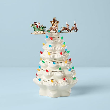 Lenox 894469 Treasured Traditions Tree with Flying Santa, Christmas & Holiday Decor