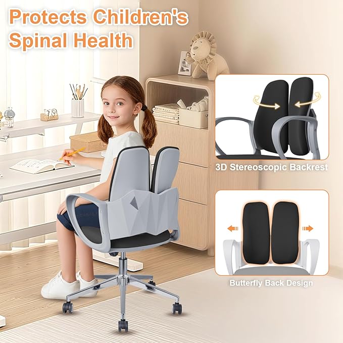 Ergonomic Office Chair Desk Chair Dual-backrest Computer Chair with Flexible Lumbar Support and Adjustable Height, 500lbs Extra Wide Seat with Wheels, for Home & Office Use Black
