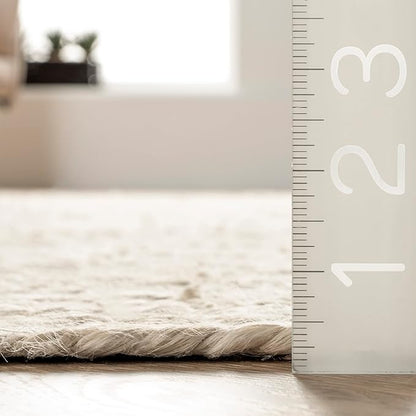 nuLOOM Oval 2x4 Rigo Jute Hand Woven Area Rug, Off White, Solid Farmhouse Design, Natural Fiber, For Bedroom, Living Room, Dining Room, Hallway, Office, Kitchen, Entryway